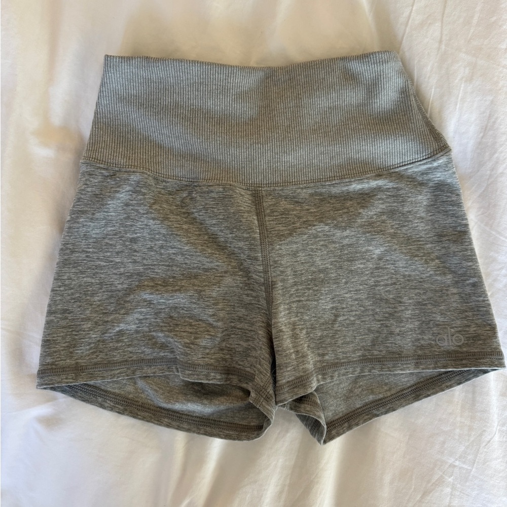 ALO Yoga Heather Gray High-Waist Shorts